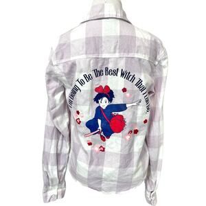 Her Universe Ghibli Kikis Delivery Service Plaid Long Sleeve Top Womens XS Anime